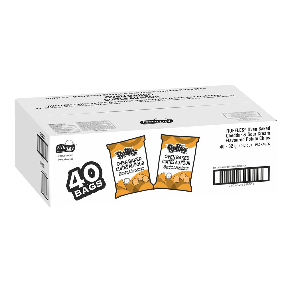Chip Potato Baked Cheddar Sour Cream - 40 x 32 g - Ruffles - Restaurant and Foodservice Ingredients - Canadian Distribution - Ships Free Within Canada on Orders Above CAD $199