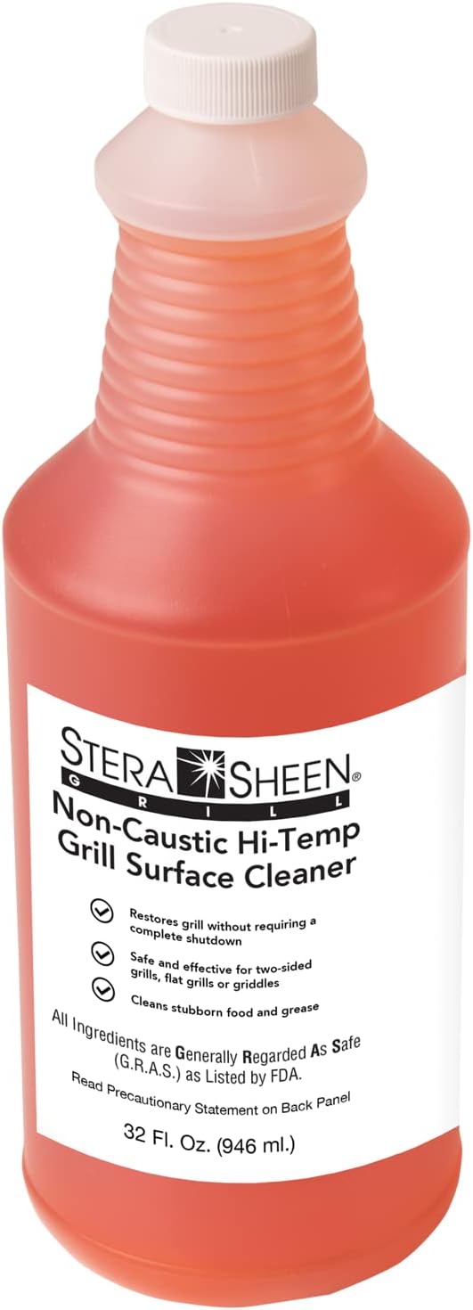 Stera-Sheen Grill Cleaner, Food-Safe, Non-Caustic, Powerful Grill and Griddle Surface Cleaner, Clean Hot Surfaces, 1 x 32 fl oz Bottle