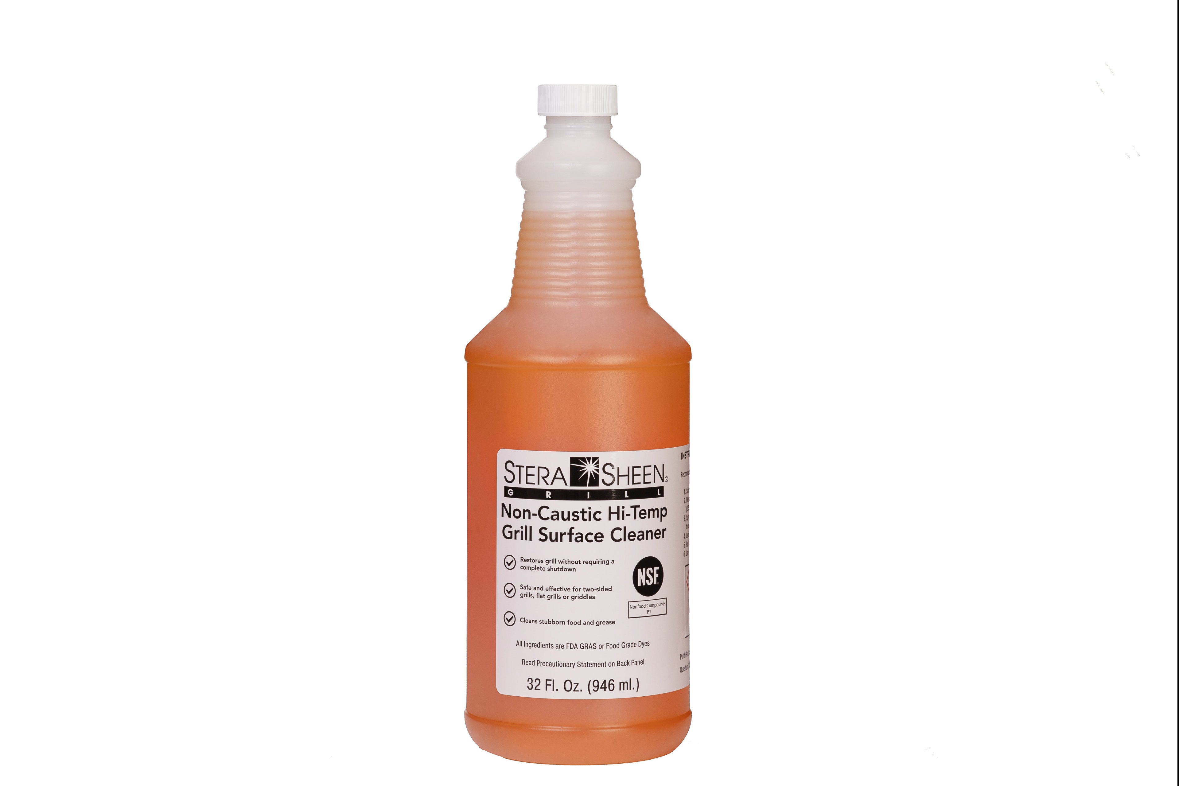 Stera-Sheen Grill Cleaner, Food-Safe, Non-Caustic, Powerful Grill and Griddle Surface Cleaner, Clean Hot Surfaces, 1 x 32 fl oz Bottle